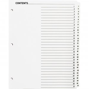 Business Source 05859 Table of Content Quick Index Dividers BSN05859