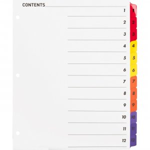 Business Source 21903 Table of Content Quick Index Dividers BSN21903