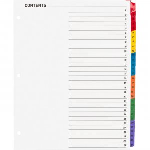 Business Source 21907 Table of Content Quick Index Dividers BSN21907