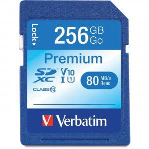 Verbatim 99828 256GB Premium SDXC Memory Card, UHS-I V10 U1 Class 10 VER99828