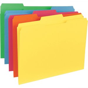 Business Source 21274 1/3-Cut Tab Colored File Folders BSN21274