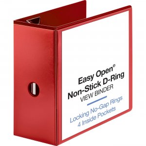 Business Source 26984 Red D-ring Binder BSN26984