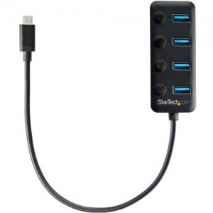 StarTech.com HB30C4AIB 4-Port USB-C Hub - 4x USB-A with Individual On/Off Switches