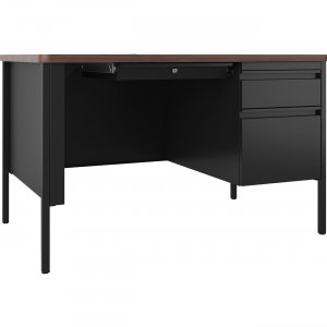 Lorell 66939 Fortress Series Walnut Top Teacher's Desk LLR66939