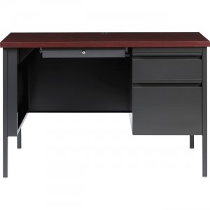 Lorell 66949 Fortress Series Mahogany Laminate Top Desk LLR66949