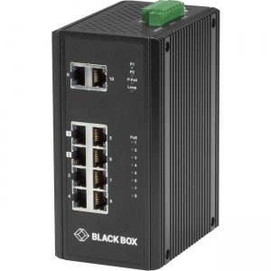 Black Box LPH3100A Industrial (8) 10/100/1000 PoE + (2) Gigabit Ethernet Switch