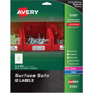 Avery 61501 Surface Safe ID Labels AVE61501
