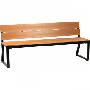 Lorell 42690 Teak Outdoor Bench With Backrest LLR42690