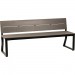 Lorell 42691 Charcoal Outdoor Bench with Backrest LLR42691