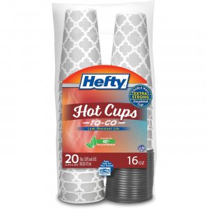 Hefty C20016 16 oz. Hot Cups with Lids RFPC20016