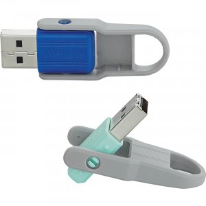 Verbatim 70061 32GB Store 'n' Flip USB Flash Drive - 2pk - Blue, Mint VER70061
