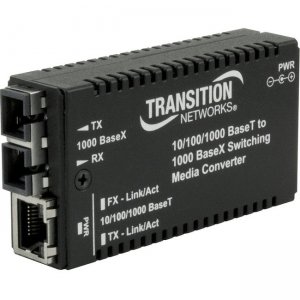 Transition Networks M/GE-PSW-SX-01(LC)NA Mini Gigabit Ethernet Media Converter