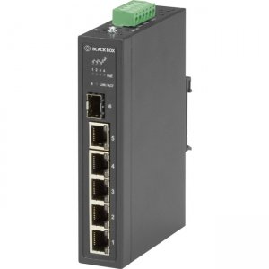 Black Box LPH3061A Industrial Ethernet PoE+ Switch - Unmanaged, Extreme Temperature, 6-Port