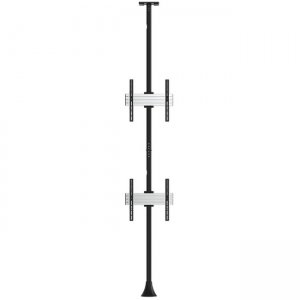 Atdec ADBS-1X2-4FCF 1x2 Floor-to-Ceiling ount (two 18.9" rails, 59.05" pole)