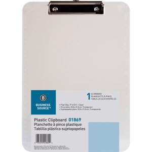 Business Source 01869BD Flat Clip Plastic Clipboard BSN01869BD