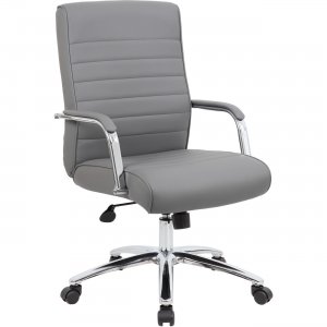 Boss B696CRB-GY Modern Executive Conference Chair-Ribbed Grey