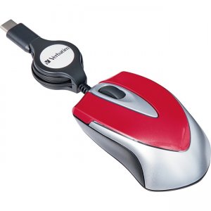 Verbatim 70236 USB-C Mini Optical Travel Mouse-Red