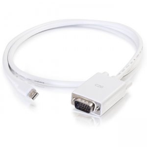 C2G 54680 6ft Mini DisplayPort to VGA Adapter Cable White
