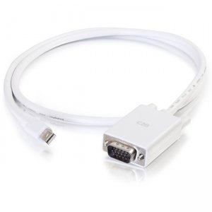 C2G 54681 10ft Mini DisplayPort to VGA Adapter Cable White