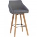 Lorell 68561 Gray Flannel Mid-Century Modern Guest Stool LLR68561