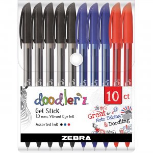 Zebra Pen 41970 Doodler'z Gel Stick Pens ZEB41970