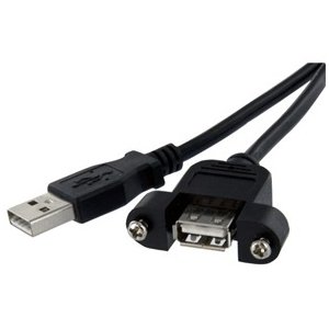 StarTech.com USBPNLAFAM1 1 ft Panel Mount USB Cable A to A - F/M