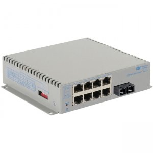 Omnitron Systems 2862-0-18-1 OmniConverter G/Sx, 1xMM SC + 8xRJ-45, AC Powered Commercial Temp