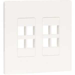 Tripp Lite N080-208 8-Port Keystone Double-Gang Faceplate, White, TAA