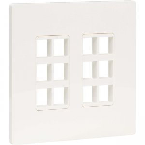 Tripp Lite N080-212 12-Port Keystone Double-Gang Faceplate, White, TAA