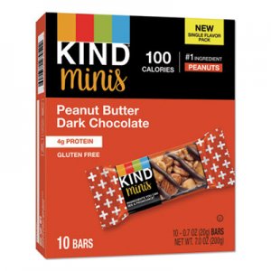 KIND KND27961 Minis, Peanut Butter Dark Chocolate, 0.7 oz, 10/Pack