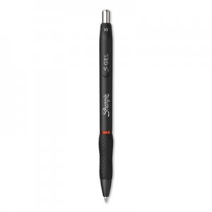 Sharpie S-Gel SAN2096136 S-Gel Retractable Gel Pen, Bold 1 mm, Red Ink, Black Barrel, Dozen
