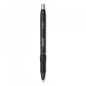 Sharpie S-Gel SAN2096187 S-Gel Retractable Gel Pen, Bold 1 mm, Blue Ink, Black Barrel, Dozen