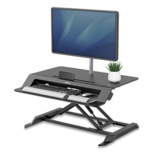 Fellowes FEL8215001 Lotus LT Sit-Stand Workstation, 34.38" x 28.38" x 7.62", Black