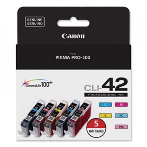 Canon CNM6385B010 6385B010 (CLI-42) ChromaLife100+ Ink, Cyan/Magenta/Photo Cyan/Photo Magenta/Yellow