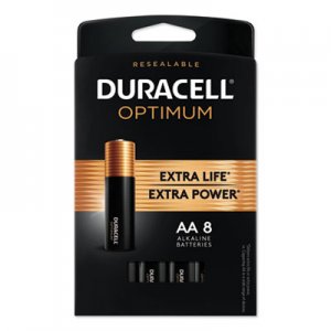 Duracell DUROPT1500B8PRT Optimum Alkaline AA Batteries, 8/Pack