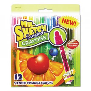 Mr. Sketch SAN1951200 Scented Crayons, Assorted, 12/Pack