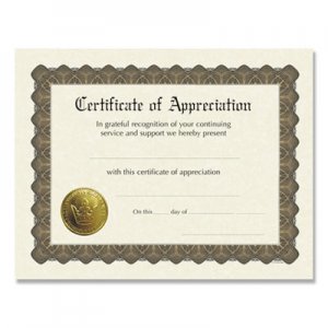 Great Papers! COS930000 Ready-to-Use Certificates, 11 x 8.5, Ivory/Brown, Appreciation, 6/Pack
