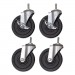 Alera ALESW690004 Optional Casters for Wire Shelving, 200 lbs/Caster, Gray/Black, 4/Set