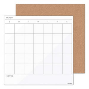 U Brands UBR3889U0001 Tile Board Value Pack with Undated One Month Calendar, 14 x 14, White/Natural, 2/Set
