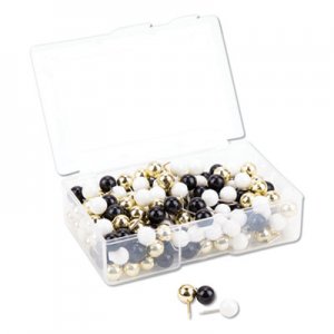 U Brands UBR3084U0624 Fashion Sphere Push Pins, Plastic, Assorted, 7/16", 200/Pack