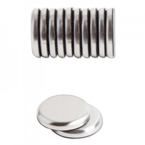 U Brands UBR2911U0012 High Energy Magnets, Circle, Silver, 1.25" Dia, 12/Pack