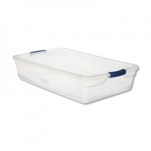 Rubbermaid UNXRMCC410001 Clever Store Basic Latch-Lid Container, 41 qt, 17.75" x 29" x 6.13", Clear