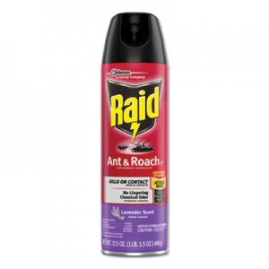Raid SJN660549 Ant and Roach Killer, 17.5 oz Aerosol, Lavendar, 12/Carton