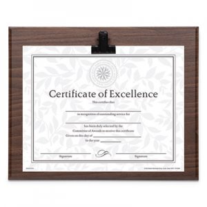 DAX DAXN15618CWT Plaque With Metal Clip, Wood, 8 1/2 x 11 Insert, Walnut