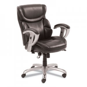 SertaPedic SRJ49711BRW Emerson Task Chair, Supports up to 300 lbs., Brown Seat/Brown Back, Silver Base