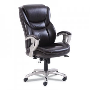 SertaPedic SRJ49710BRW Emerson Executive Task Chair, Supports up to 300 lbs., Brown Seat/Brown Back, Silver Base