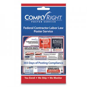 ComplyRight COS098435 Labor Law Poster Service, "Federal Contractor Labor Law", 4w x 7h