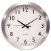 Universal UNV10425 Brushed Aluminum Wall Clock, 12" Overall Diameter, Silver Case, 1 AA (sold separately)