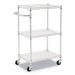 Alera ALESW322416SR 3-Shelf Wire Cart with Liners, 24w x 16d x 39h, Silver, 500-lb Capacity