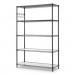 Alera ALESW654818BA 5-Shelf Wire Shelving Kit with Casters and Shelf Liners, 48w x 18d x 72h, Black Anthracite